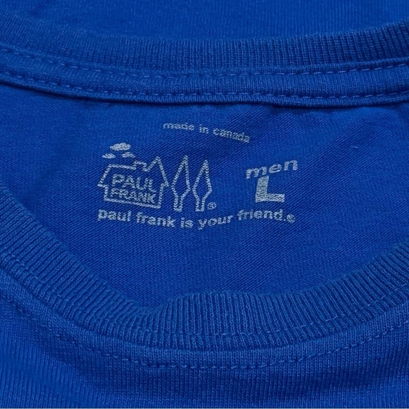 Paul Frank Bright Blue Artsy Basic Tee Comfort Relaxation Weekend Men’s Size L - Picture 5 of 8